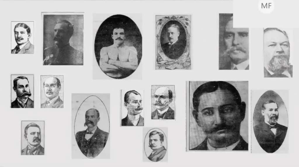 A "gallery of moustaches" created by Newspaper Navigator data jam participant Mary Feeney