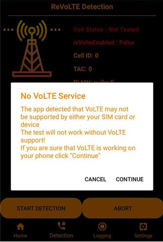 No VolTE Service