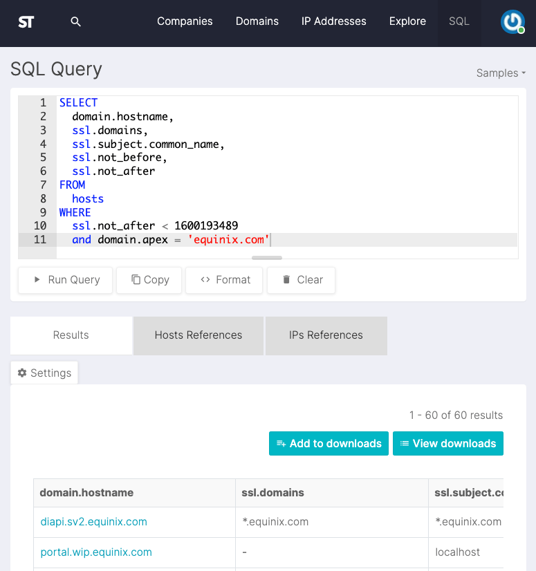 Checking your SSL certificate historical records