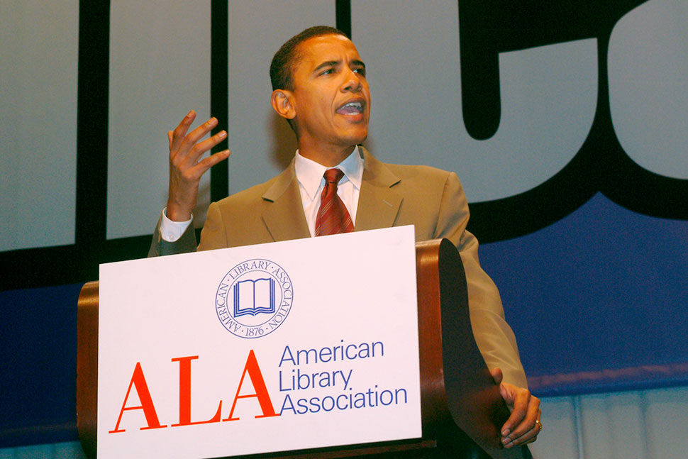 Sen. Barack Obama speaks at the 2005 ALA Annual Conference and Exhibition