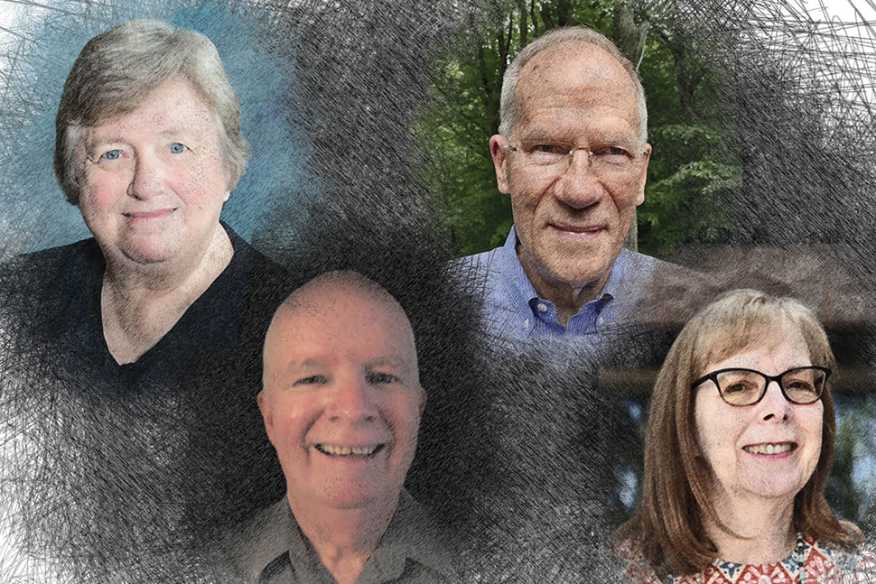 The Connecticut Four. From left: Barbara Bailey, Peter Chase, George Christian, and Janet Nocek