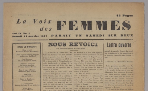 La Vois des Femmes - french newspaper cover shot