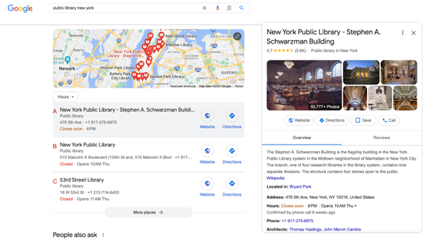 GBP location pages and a preview of NY public libraries