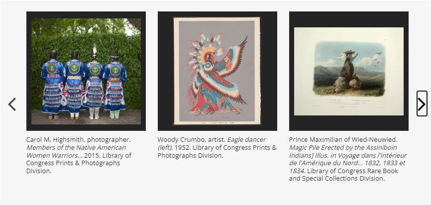 Three example images from the Indigenous Peoples of the Americas: A Guide to Resources at the Library of Congress. Click the image to navigate directly to the guide.